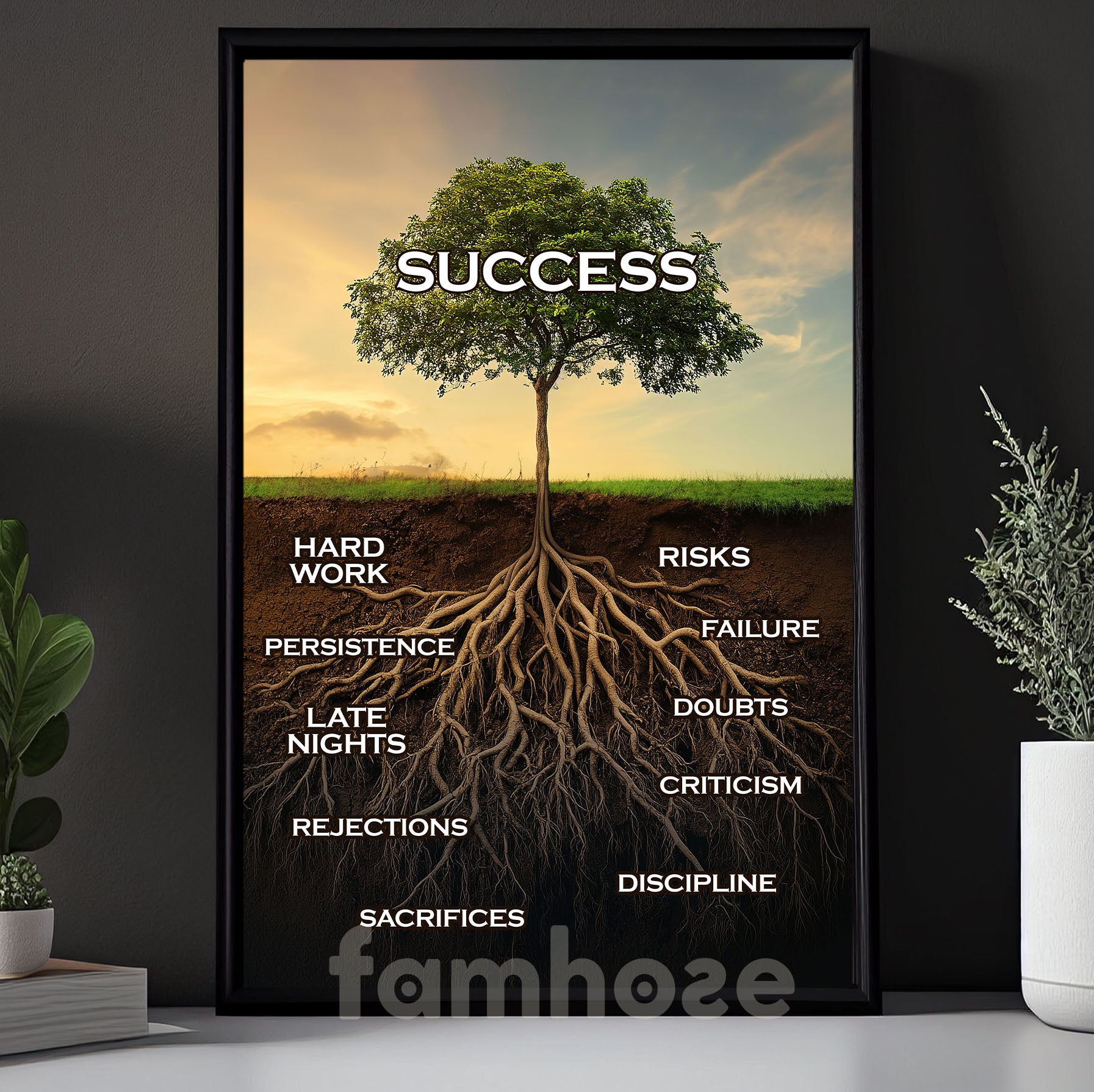 Motivational Canvas Painting, Inspirational Quotes Wall Art Decor, Pos ...