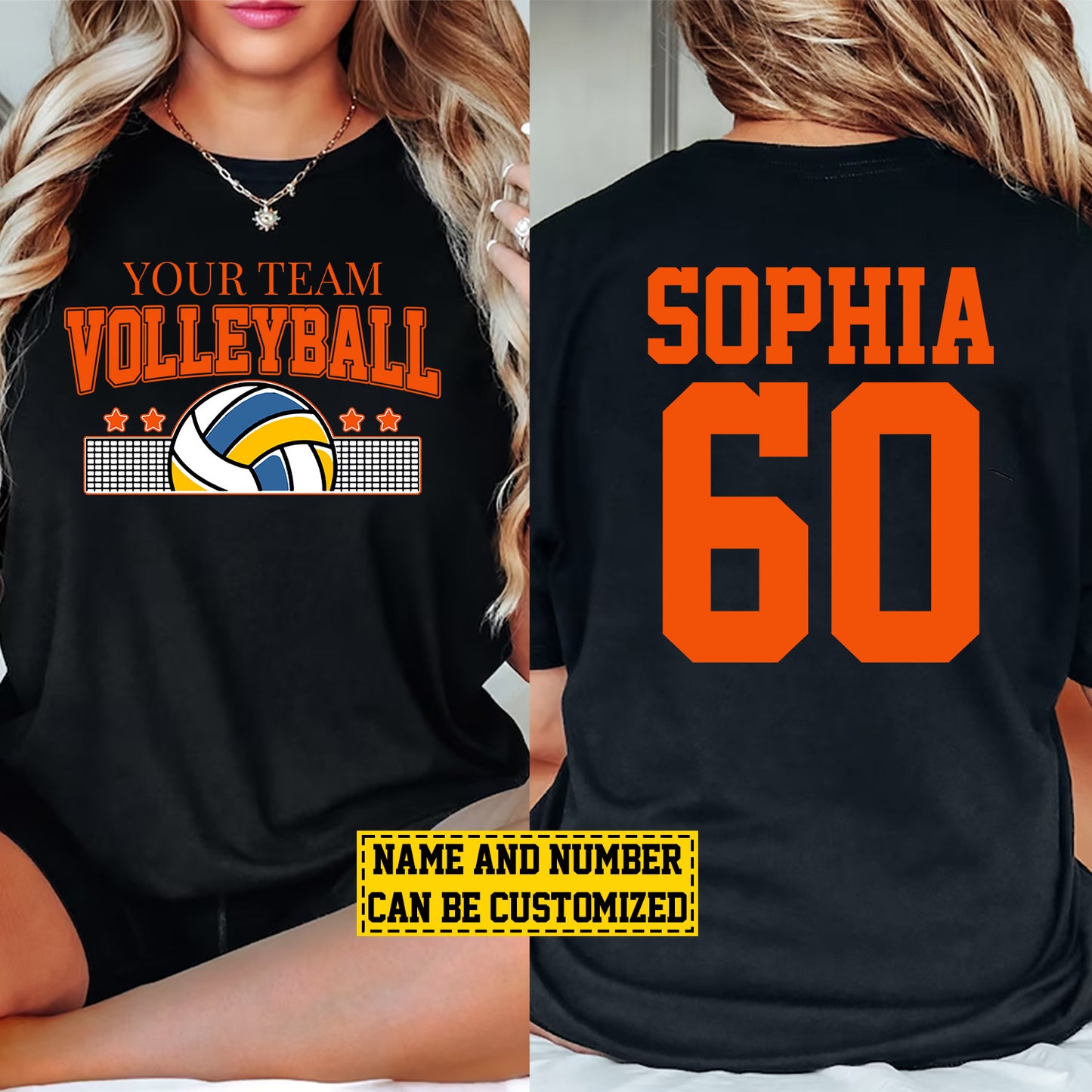 Personalized Volleyball Two-sided T-shirt, Volleyball Team, Gift For Volleyball Lovers