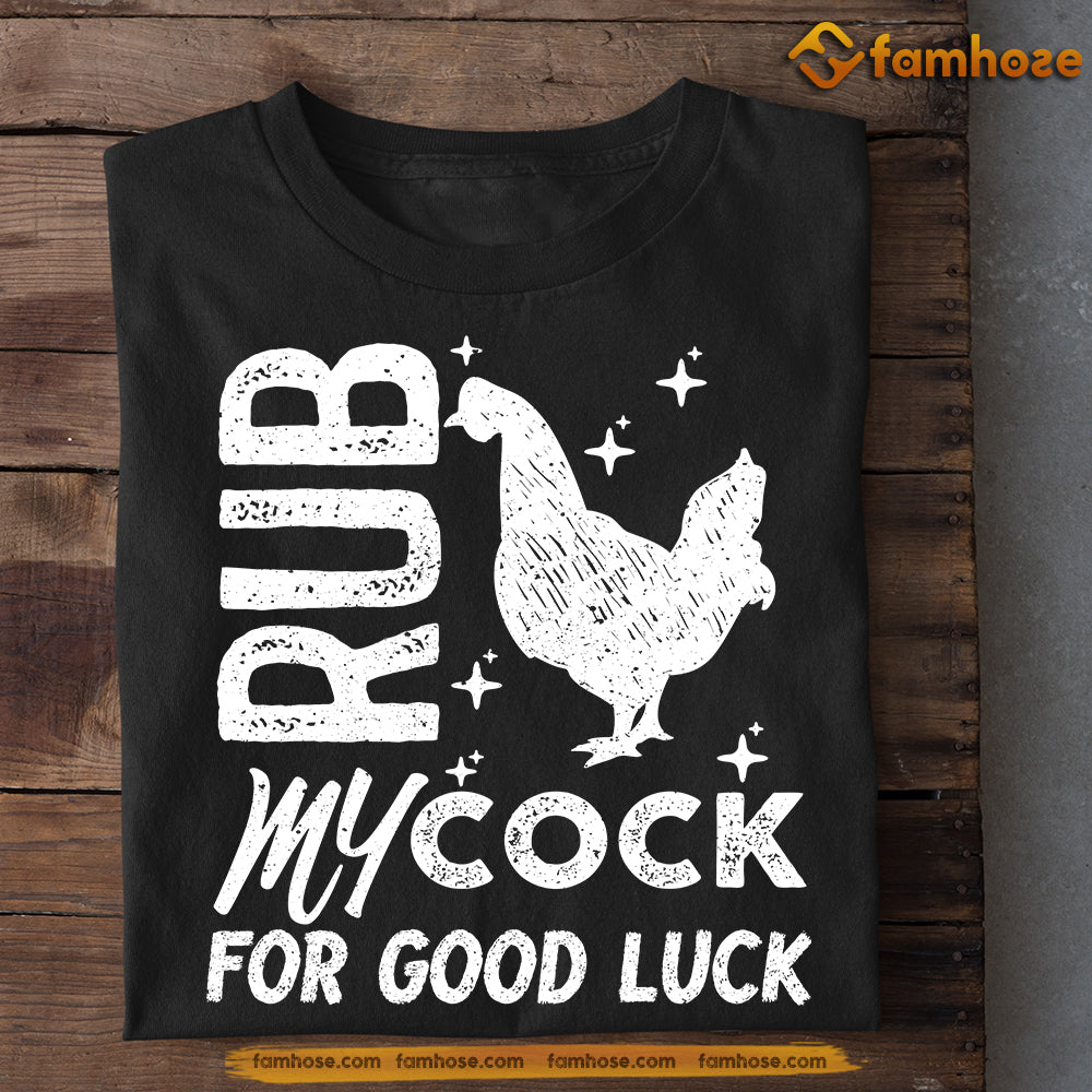 St Patrick's Day Chicken T-shirt, Rub My Cock For Good Luck, Patricks Day Gift For Chicken Lovers, Chicken Tees, Farmers Tees