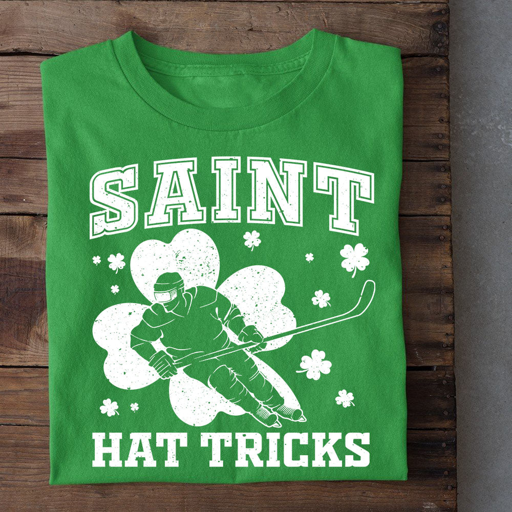 St Patrick's Day Hockey T-shirt, Saint Hat Tricks, Patricks Day T-shirt, Gift For Hockey Lovers
