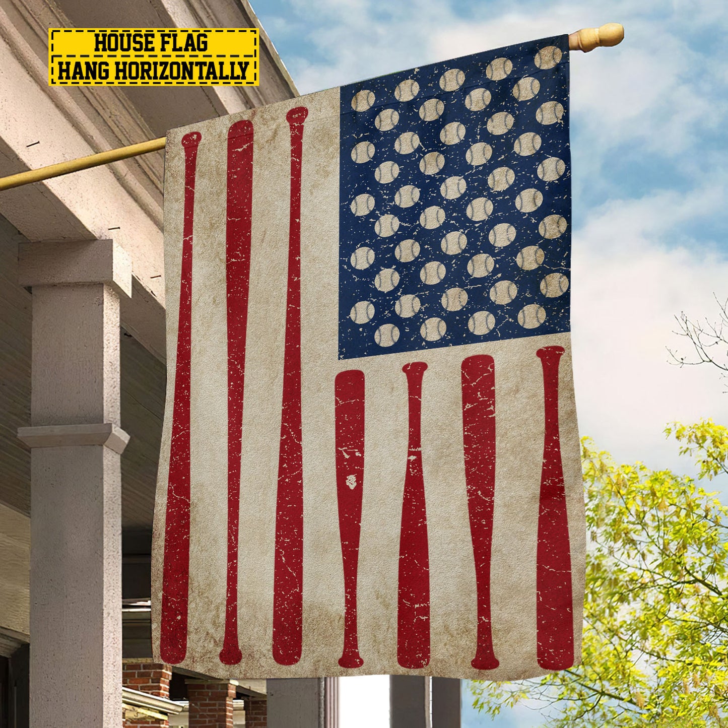 July 4th Softball American Garden Flag House Flag, Independence Day Patriotic Softball USA Yard Flag Gift For Softball Lovers