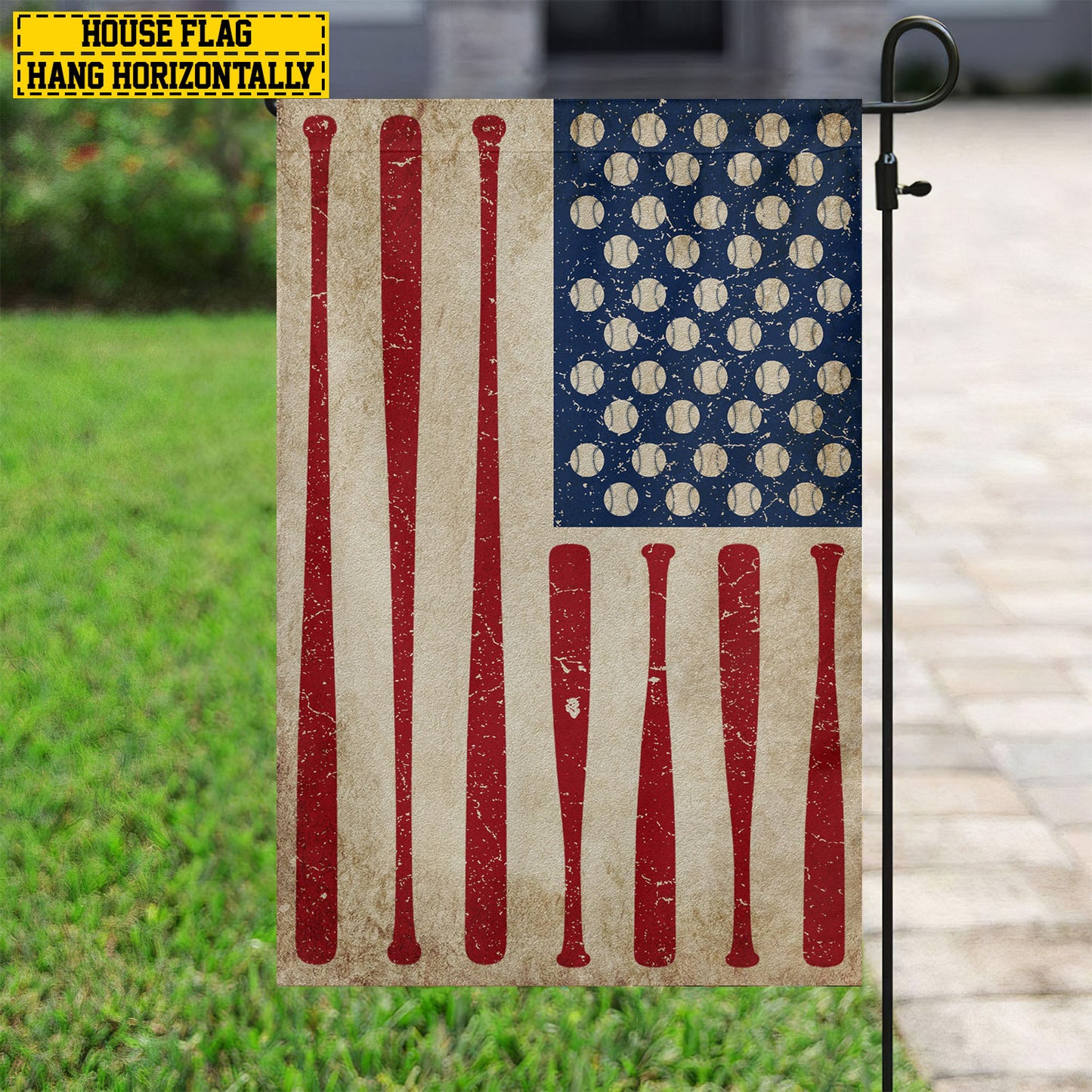 July 4th Softball American Garden Flag House Flag, Independence Day Patriotic Softball USA Yard Flag Gift For Softball Lovers