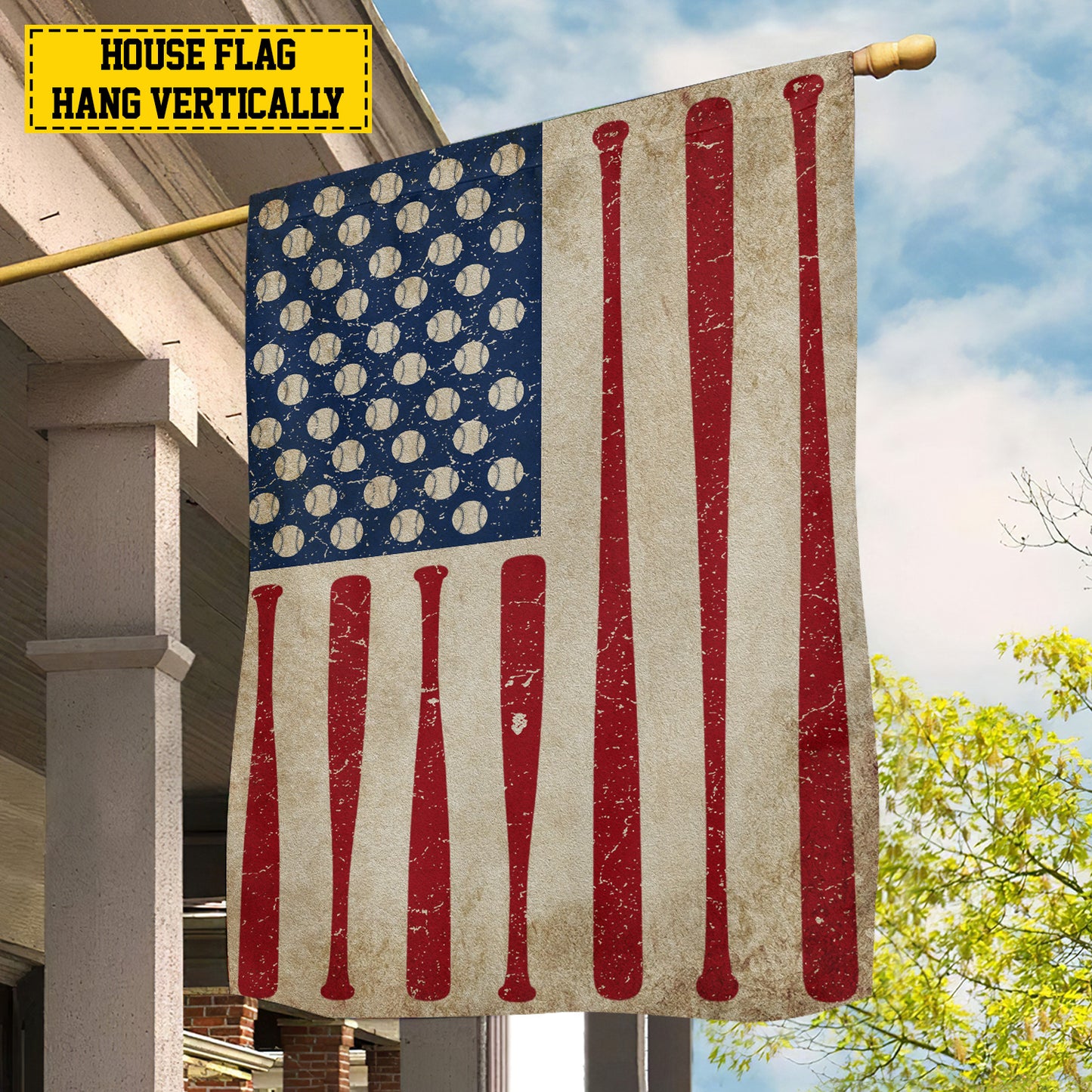 July 4th Baseball American Garden Flag House Flag, Independence Day Patriotic Baseball USA Yard Flag Gift For Baseball Lovers