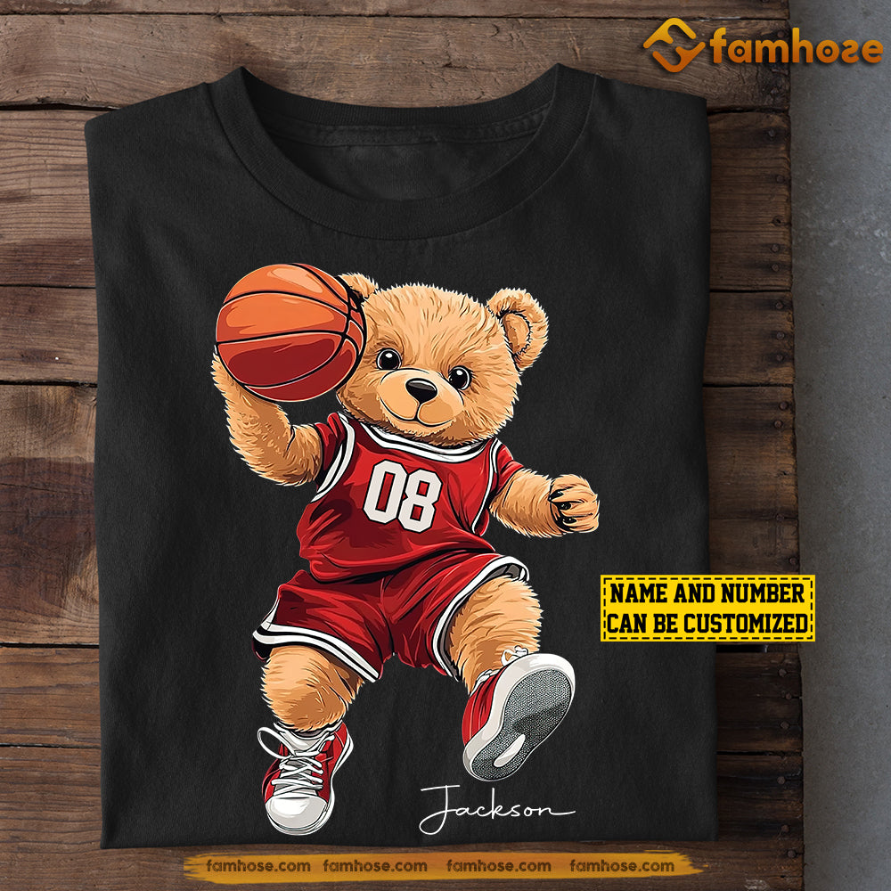 Cute Personalized Basketball T-shirt, Teddy Dunk Tees Gift For Basketball Players, Basketball Lovers