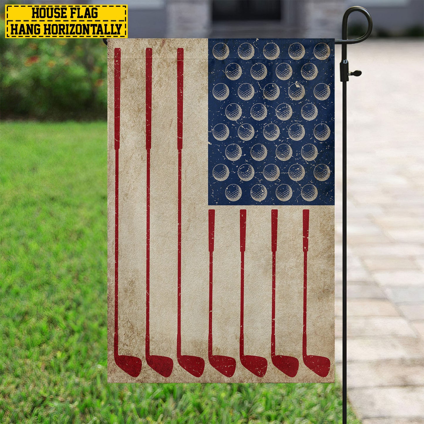 July 4th Golf American Garden Flag House Flag, Independence Day Patriotic Golf USA Yard Flag Gift For Golf Lovers, Golf Players