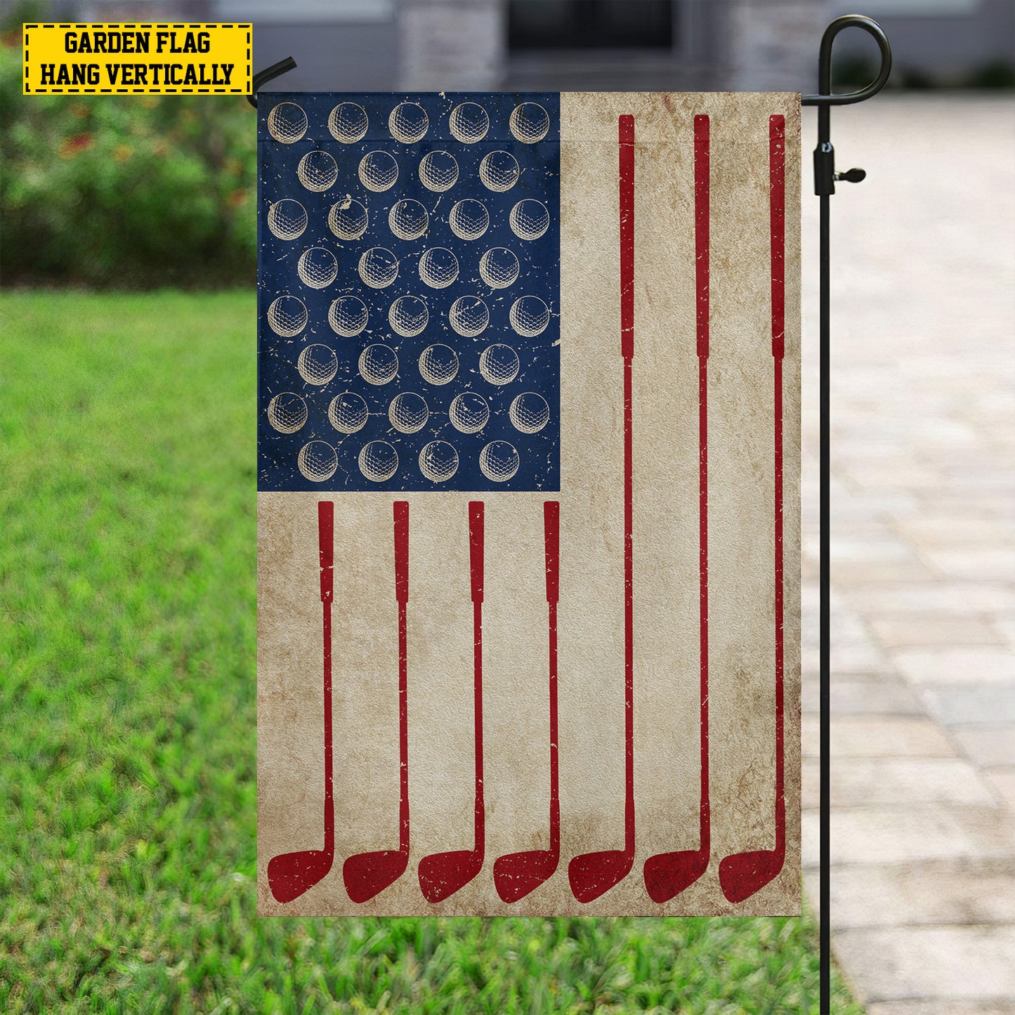 July 4th Golf American Garden Flag House Flag, Independence Day Patriotic Golf USA Yard Flag Gift For Golf Lovers, Golf Players