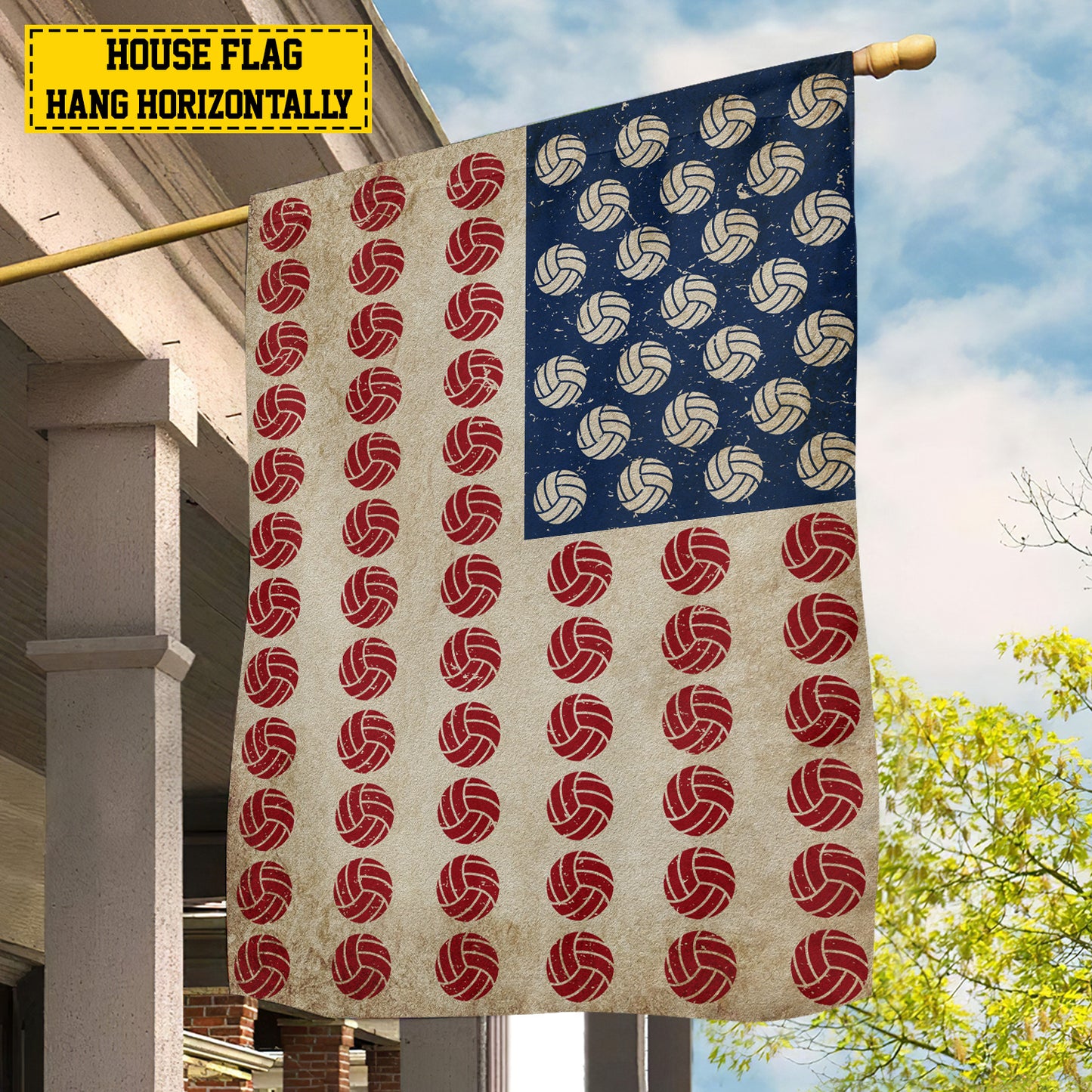 July 4th Volleyball American Garden Flag House Flag, Independence Day Patriotic Volleyball USA Yard Flag Gift For Volleyball Lovers