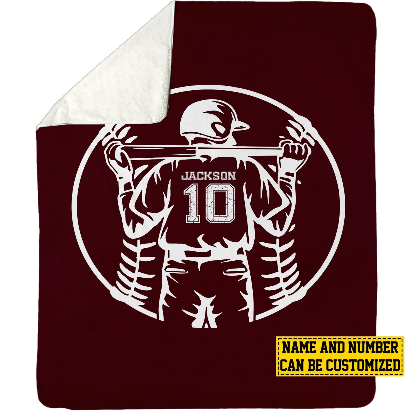 Personalized Baseball Boy Fleece Blanket, Baseball Woven Blanket, Cool Sherpa Blanket Gift For Baseball Lovers, Baseball Players
