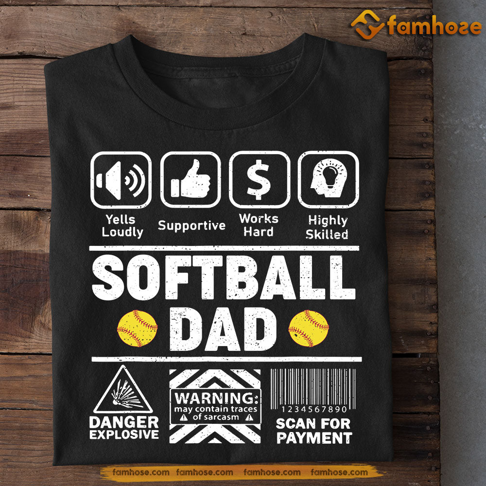 Softball T-shirt, Softball Dad Scan For Payment, Father's Day Gift For Softball Lovers, Softball Players