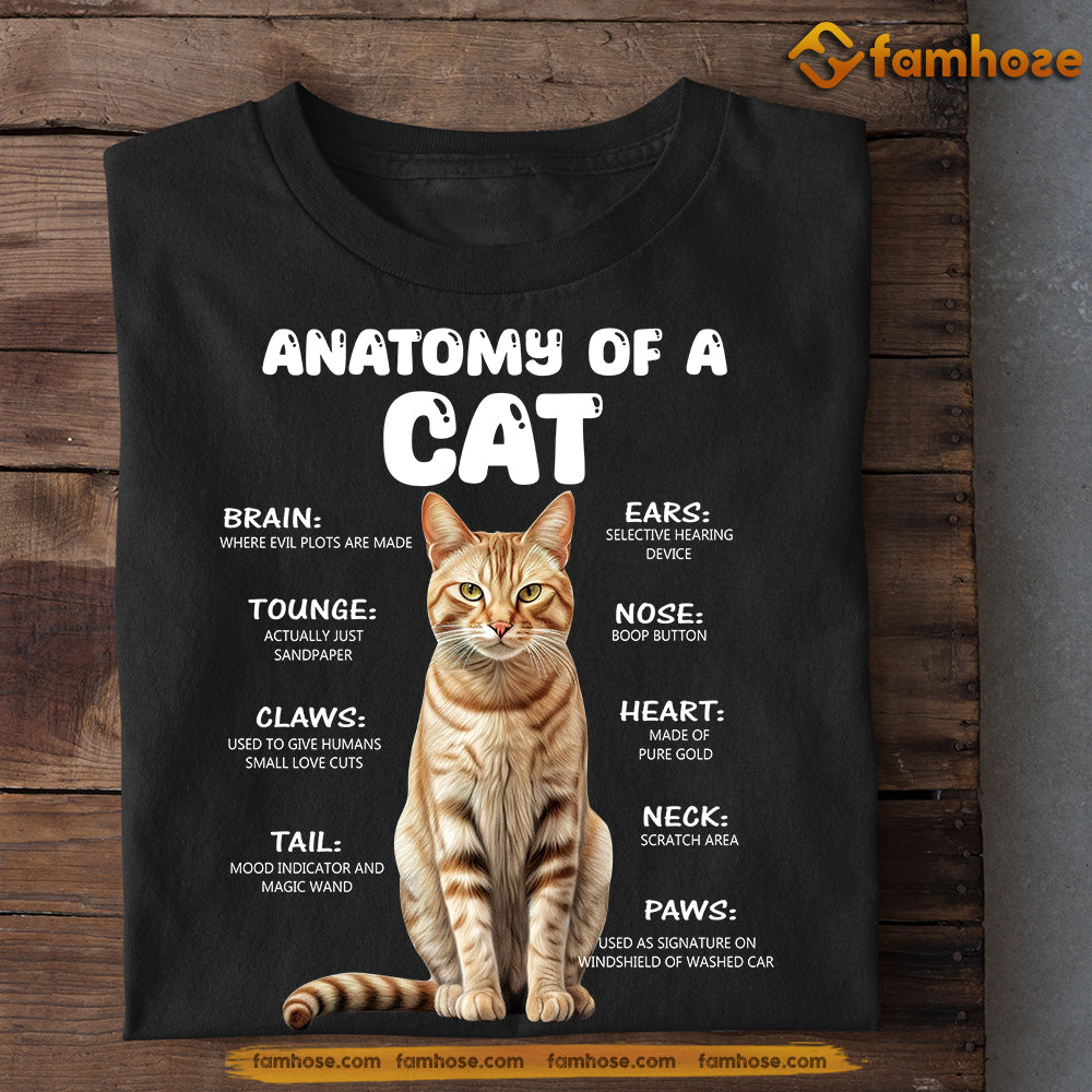Funny Cat T-shirt, Anatomy Of A Cat Heart Neck Paws, Gift For Cat
