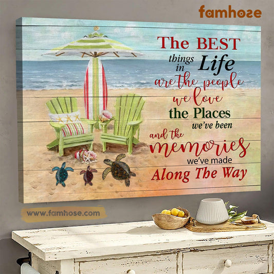 Turtle Poster & Canvas, The Best Things In Life Are The People We Love, Turtle Canvas Wall Art, Poster Gift For Turtle Lovers