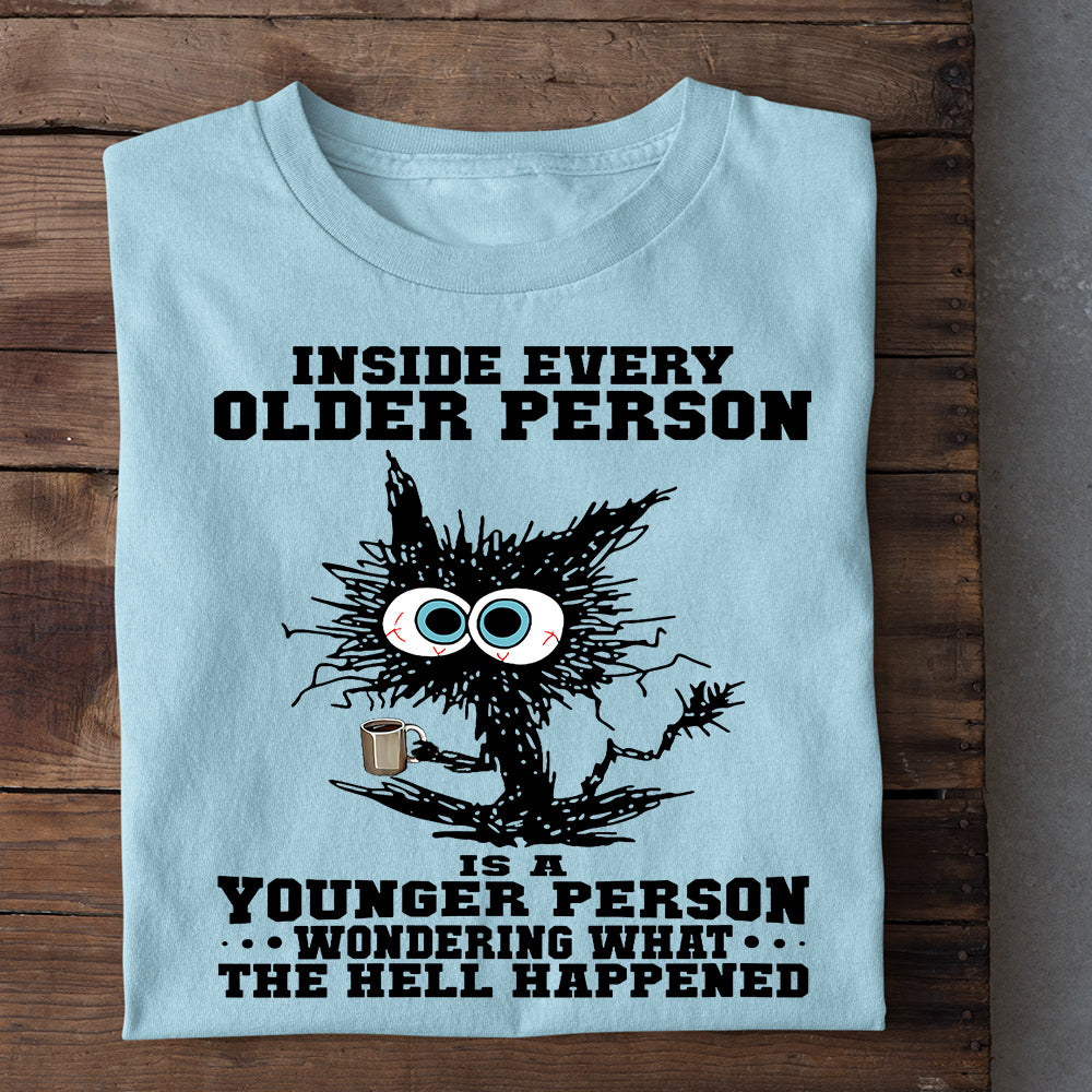 Funny Cat T-shirt, Inside Every Older Person Is A Younger Person, Gift For Cat Lovers, Cat Tees, Cat Owners