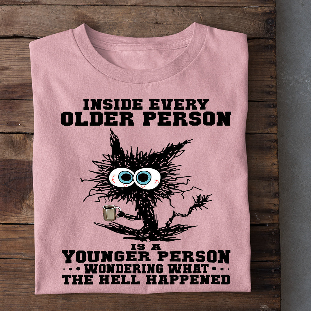 Funny Cat T-shirt, Inside Every Older Person Is A Younger Person, Gift For Cat Lovers, Cat Tees, Cat Owners