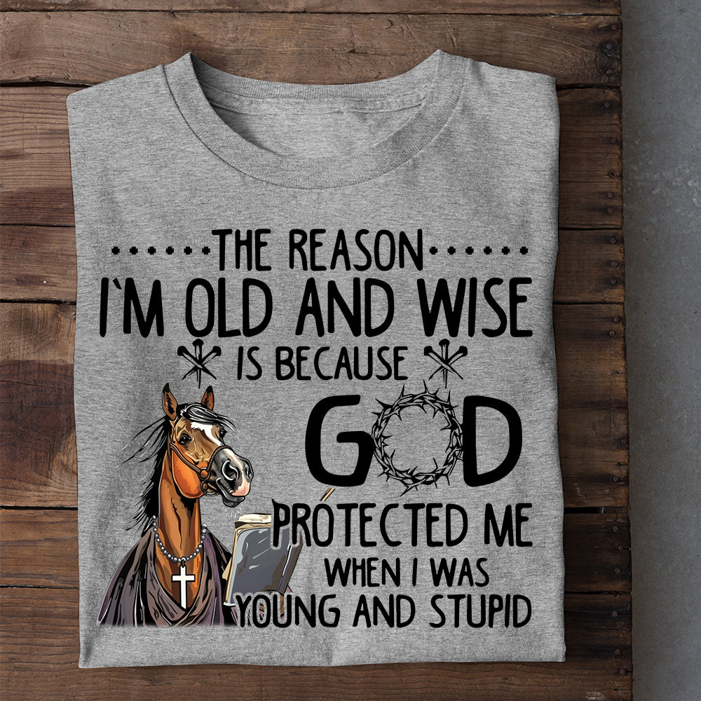 Funny Horse T-shirt, The Reason I'm Old And Wise Is Because, Gift For Horse Lovers, Horse Riders
