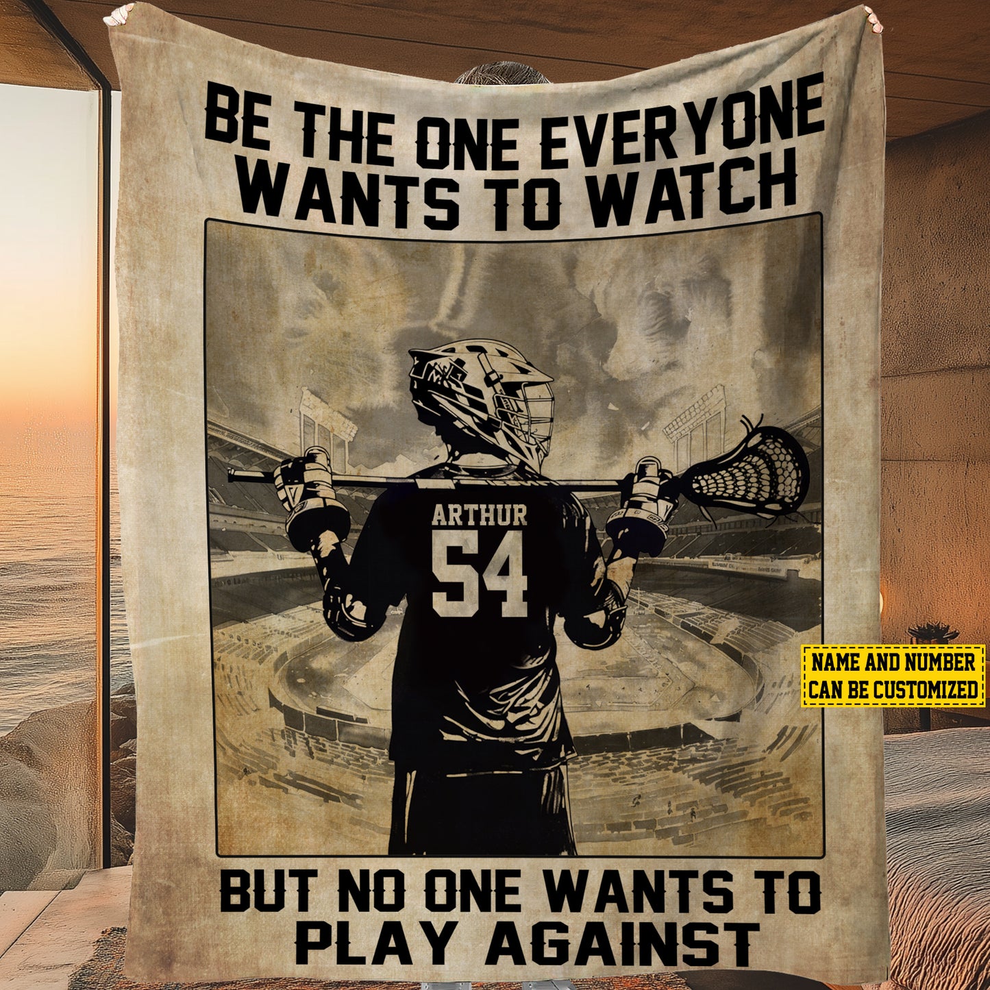 Personalized Lacrosse Boy Be The One Everyone Wants To Watch Fleece Blanket, Lacrosse Woven Blanket, Cool Sherpa Blanket Gift For Lacrosse Lovers