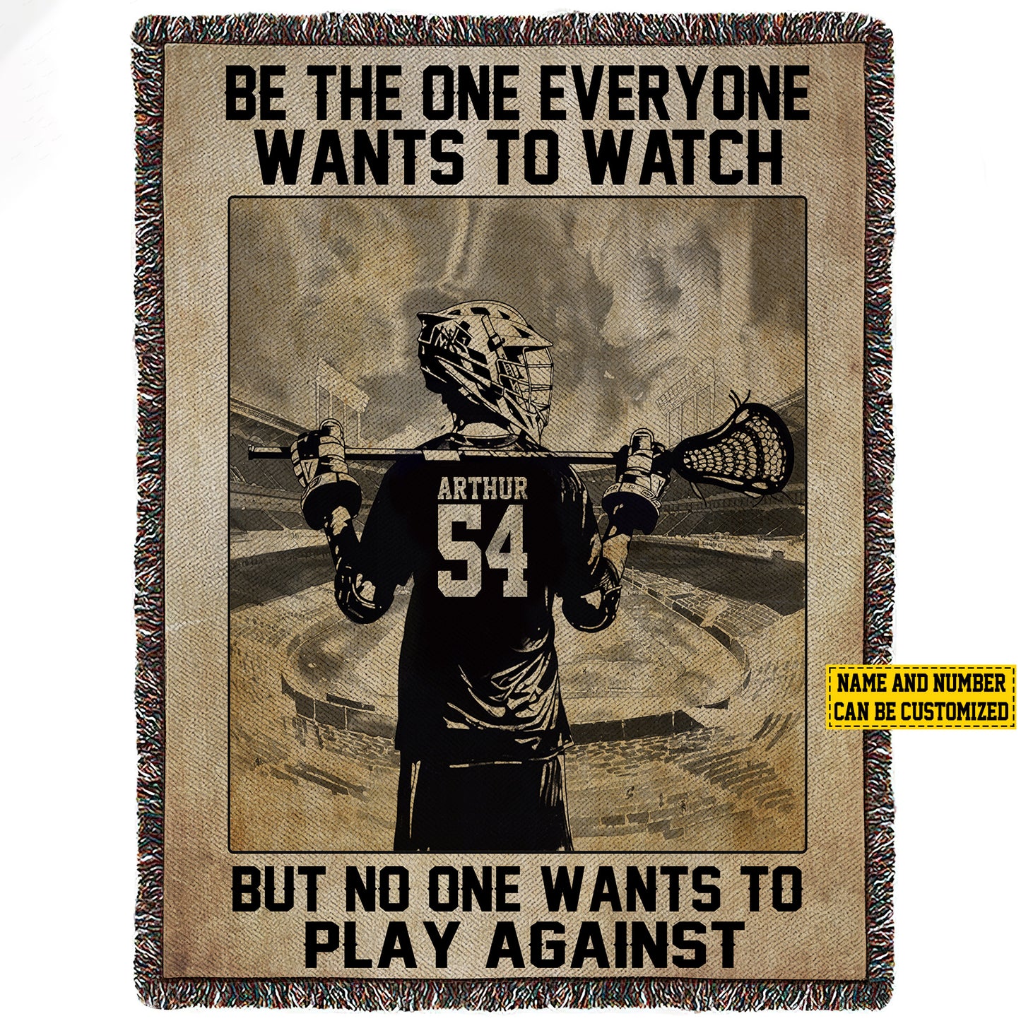 Personalized Lacrosse Boy Be The One Everyone Wants To Watch Fleece Blanket, Lacrosse Woven Blanket, Cool Sherpa Blanket Gift For Lacrosse Lovers
