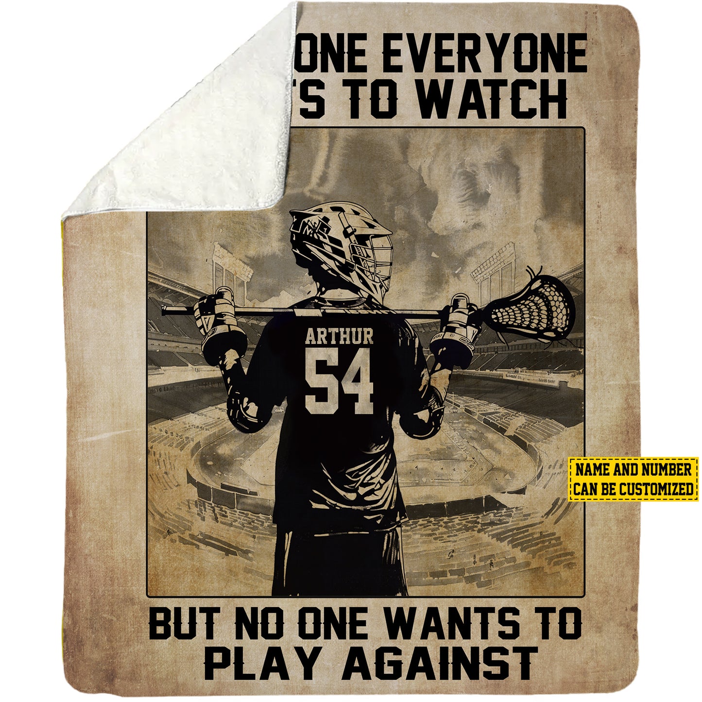 Personalized Lacrosse Boy Be The One Everyone Wants To Watch Fleece Blanket, Lacrosse Woven Blanket, Cool Sherpa Blanket Gift For Lacrosse Lovers