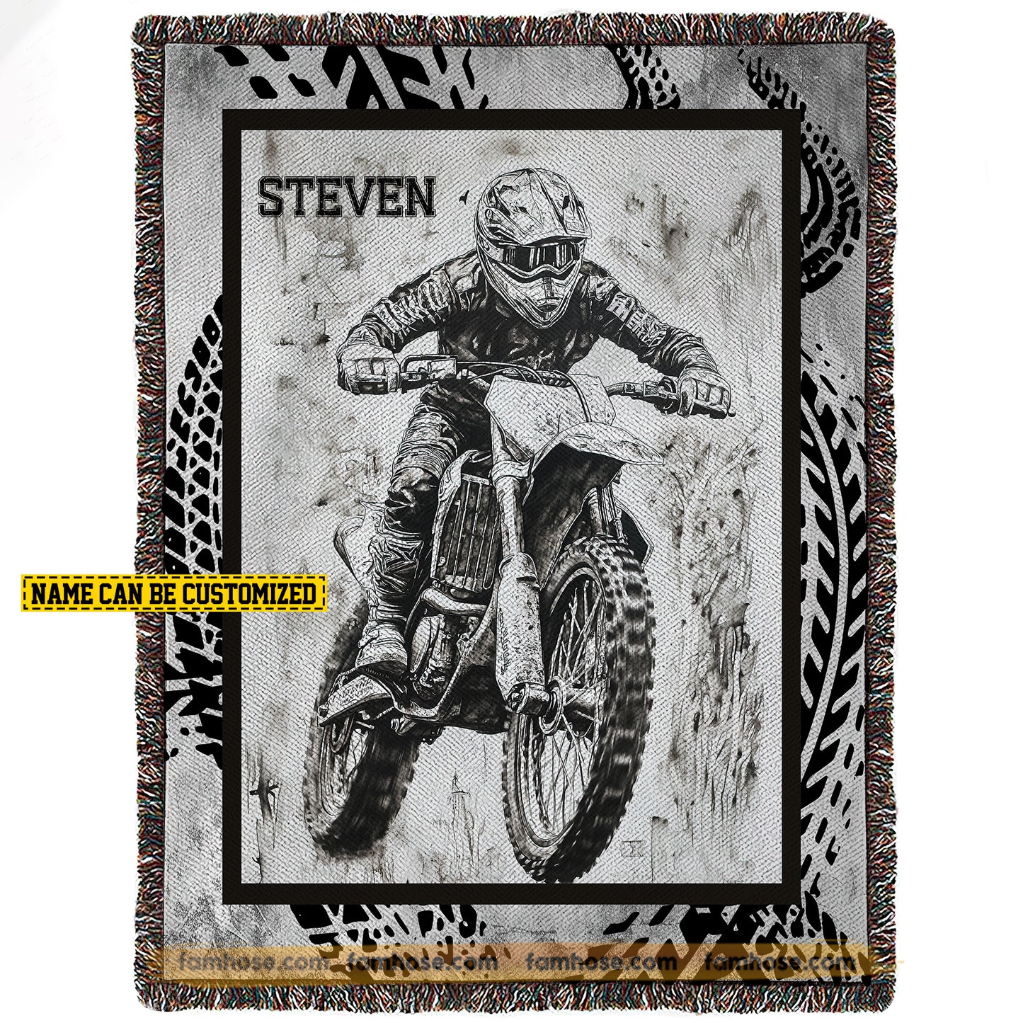 Personalized Motocross Fleece Blanket, Fuel Your Passion For Motocross Woven Blanket, Cool Sherpa Blanket Gift For Motocross Lovers