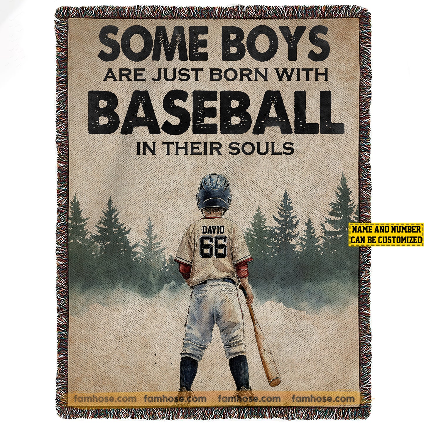 Personalized Baseball Fleece Blanket, Baseball In Their Souls Sport Woven Blanket, Cool Sherpa Blanket Gift For Baseball Boys, Baseball Kids