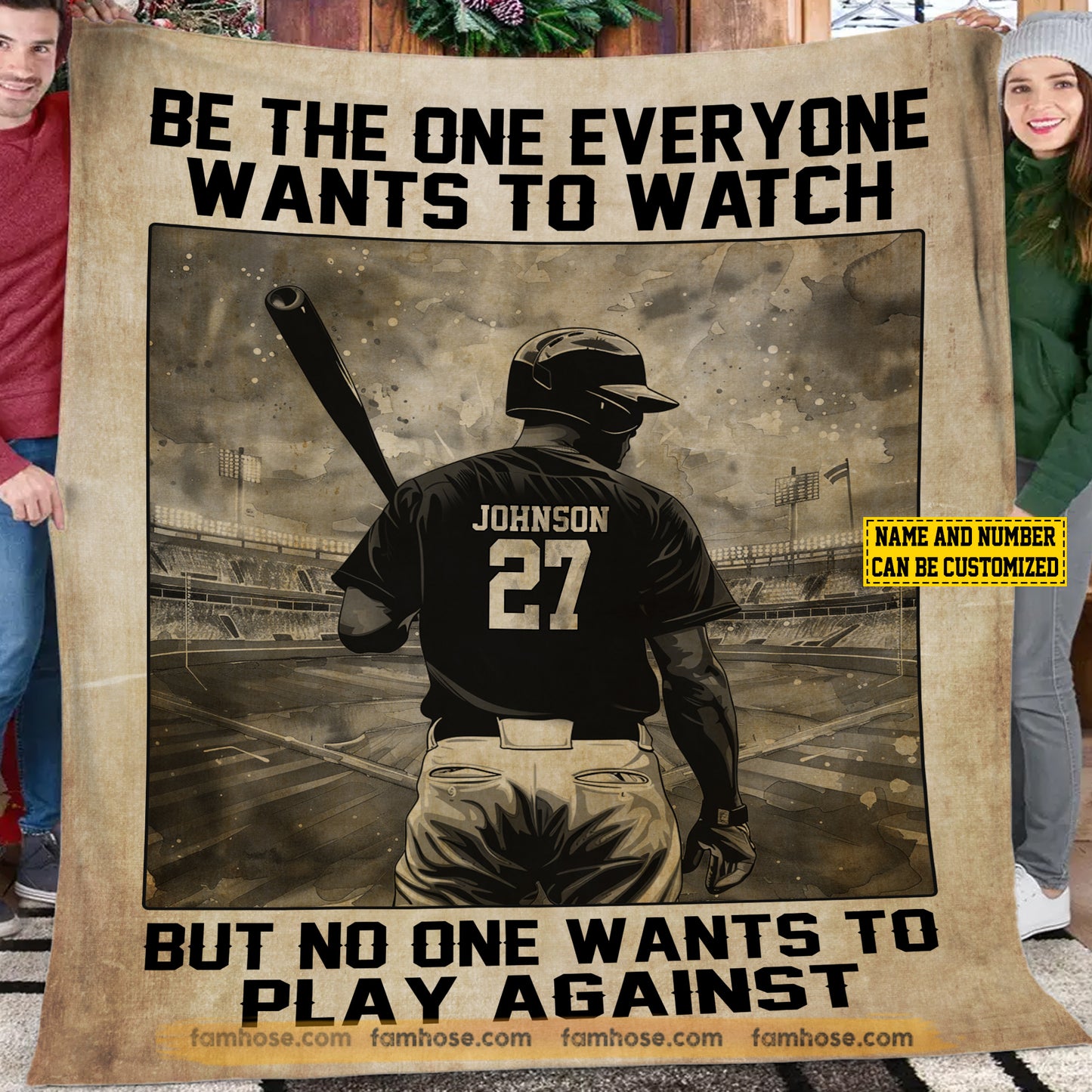 Personalized Baseball Boys Fleece Blanket, No One Wants To Play Against Sport Woven Blanket - Sherpa Blanket Gift For Baseball Lovers