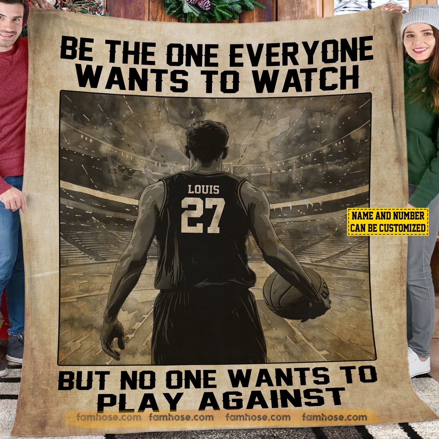 Personalized Basketball Boys Fleece Blanket, No One Wants To Play Against Sport Woven Blanket - Sherpa Blanket Gift For Basketball Lovers