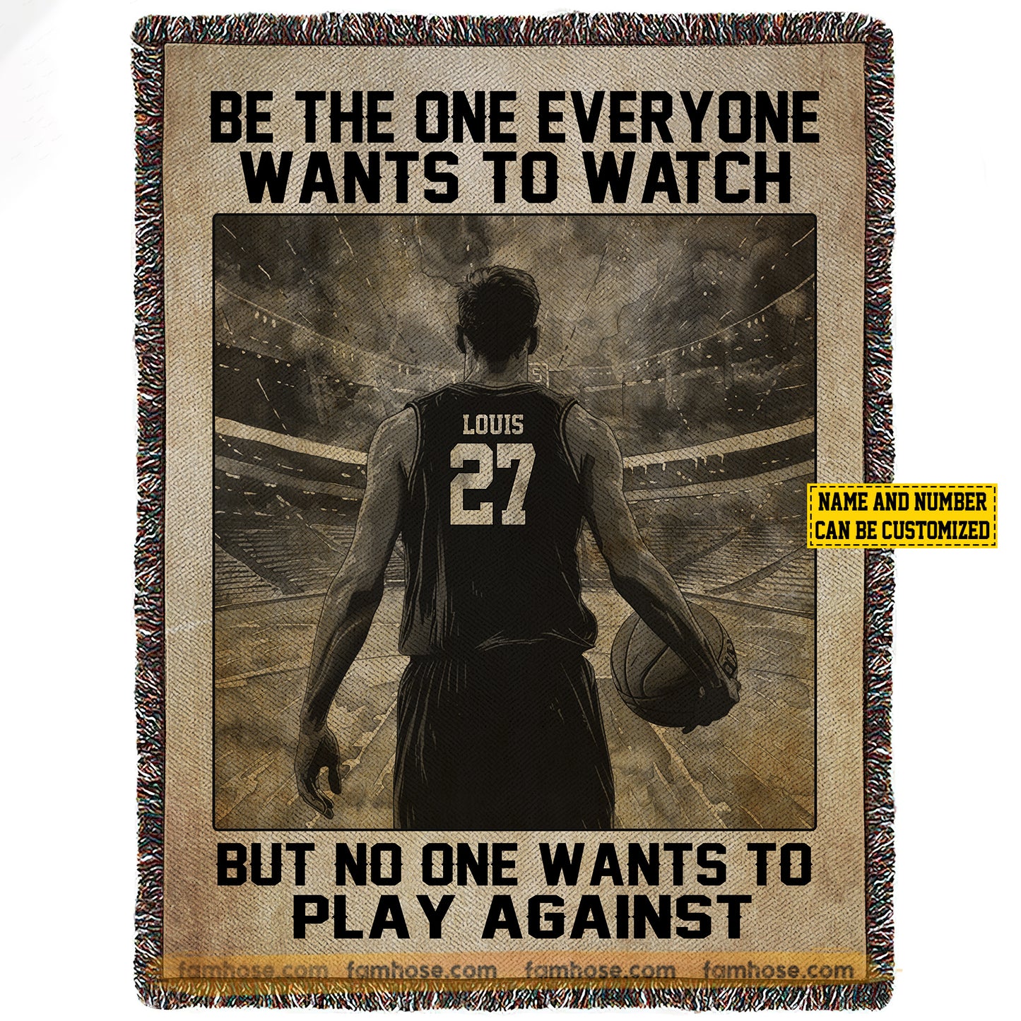 Personalized Basketball Boys Fleece Blanket, No One Wants To Play Against Sport Woven Blanket - Sherpa Blanket Gift For Basketball Lovers