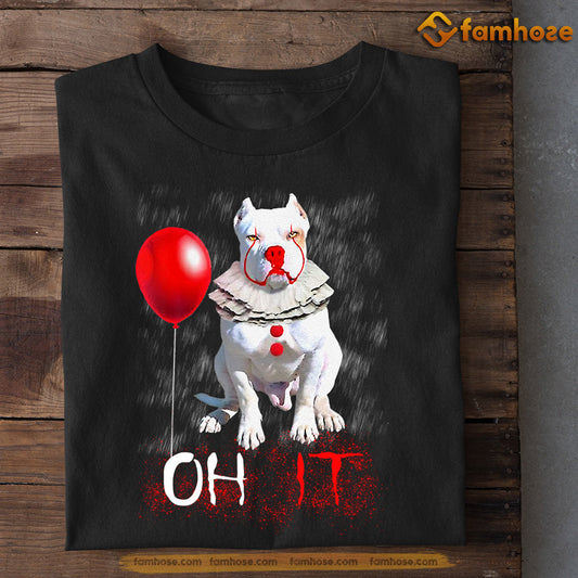 Halloween Pitbull Dog T-shirt, Oh IT Pitbull Holding A Balloon, Gift For Dog Lovers, Dog Owners, Dog Tees