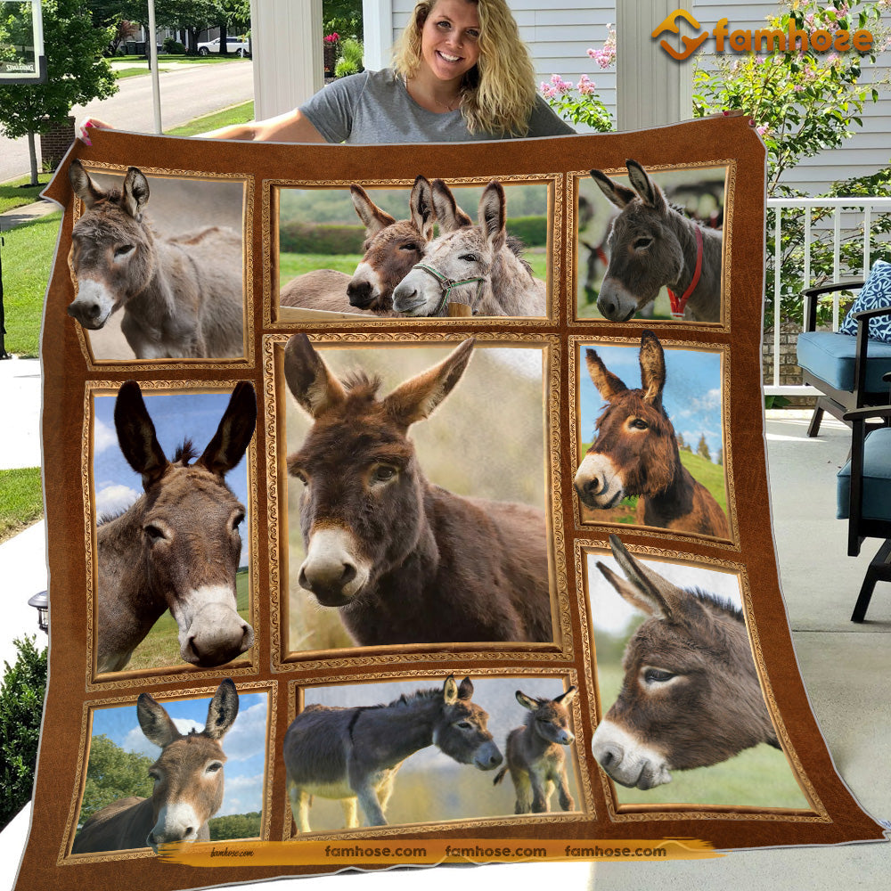 Donkey Blanket, Donkey Together Look At Me Donkey Fleece Blanket - Sherpa Blanket Gift For Donkey Lover