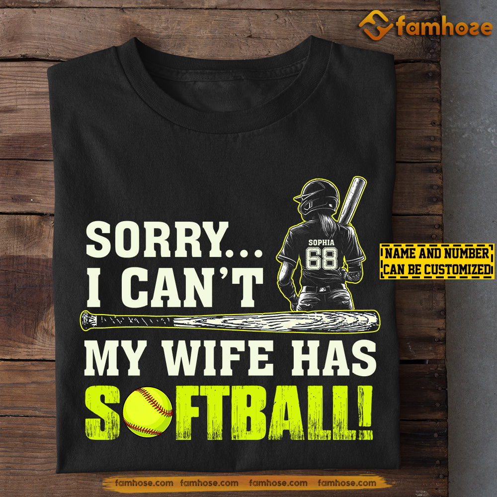 Funny Personalized Softball T-shirt, My Wife Has Softball Tees Valentine's Day Gift For Boyfriends Or Husband Softball Players, Softball Lovers