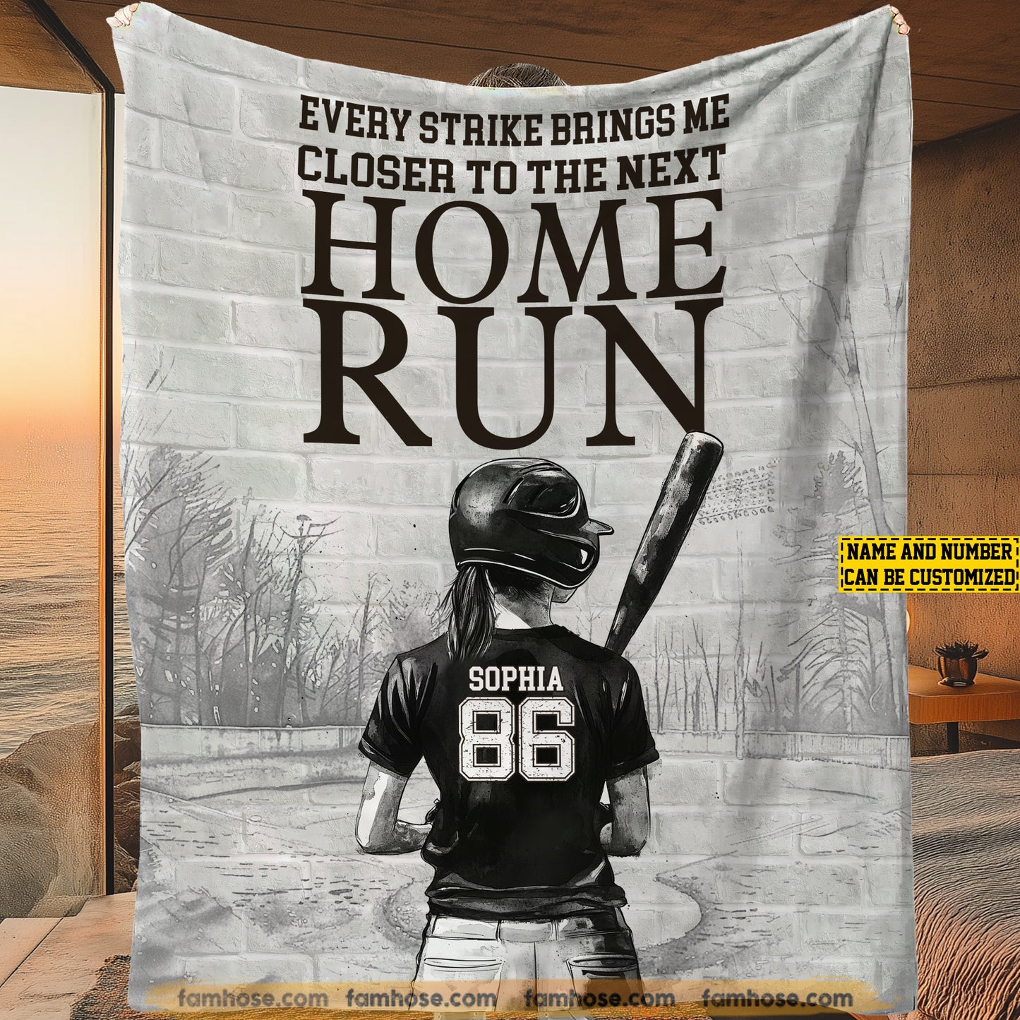Motivational Softball Girl Fleece Blanket, The Next Home Run Sport Woven Blanket, Cool Sherpa Blanket Gift For Softball Lovers