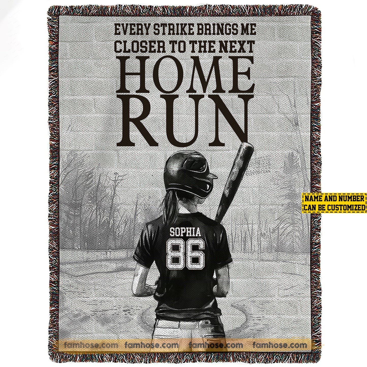 Motivational Softball Girl Fleece Blanket, The Next Home Run Sport Woven Blanket, Cool Sherpa Blanket Gift For Softball Lovers