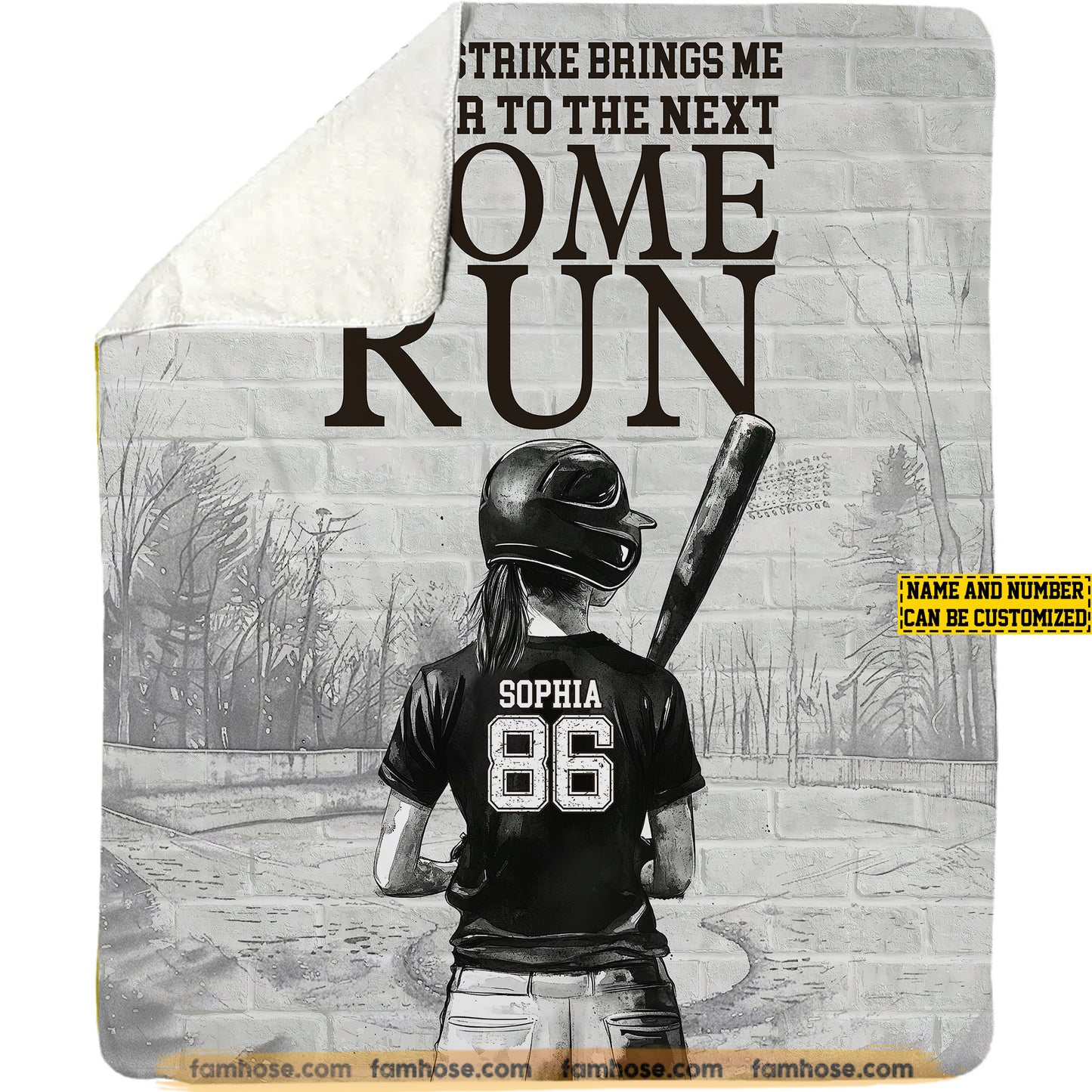 Motivational Softball Girl Fleece Blanket, The Next Home Run Sport Woven Blanket, Cool Sherpa Blanket Gift For Softball Lovers
