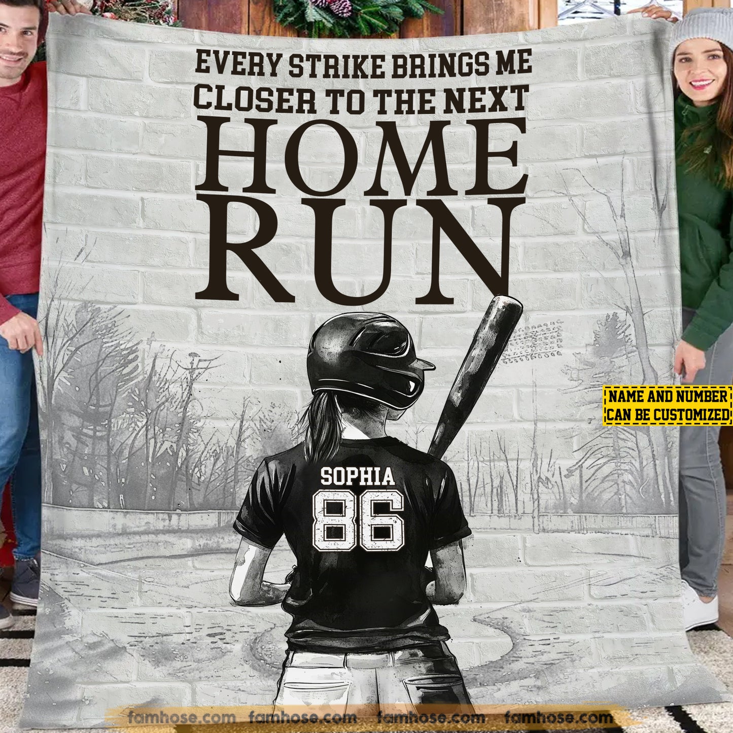 Motivational Softball Girl Fleece Blanket, The Next Home Run Sport Woven Blanket, Cool Sherpa Blanket Gift For Softball Lovers