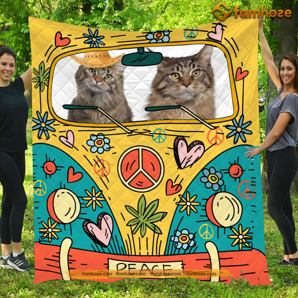 Cat Blanket Cats Pattern Peace Fleece Blanket Sherpa Blanket Gift F Famhose