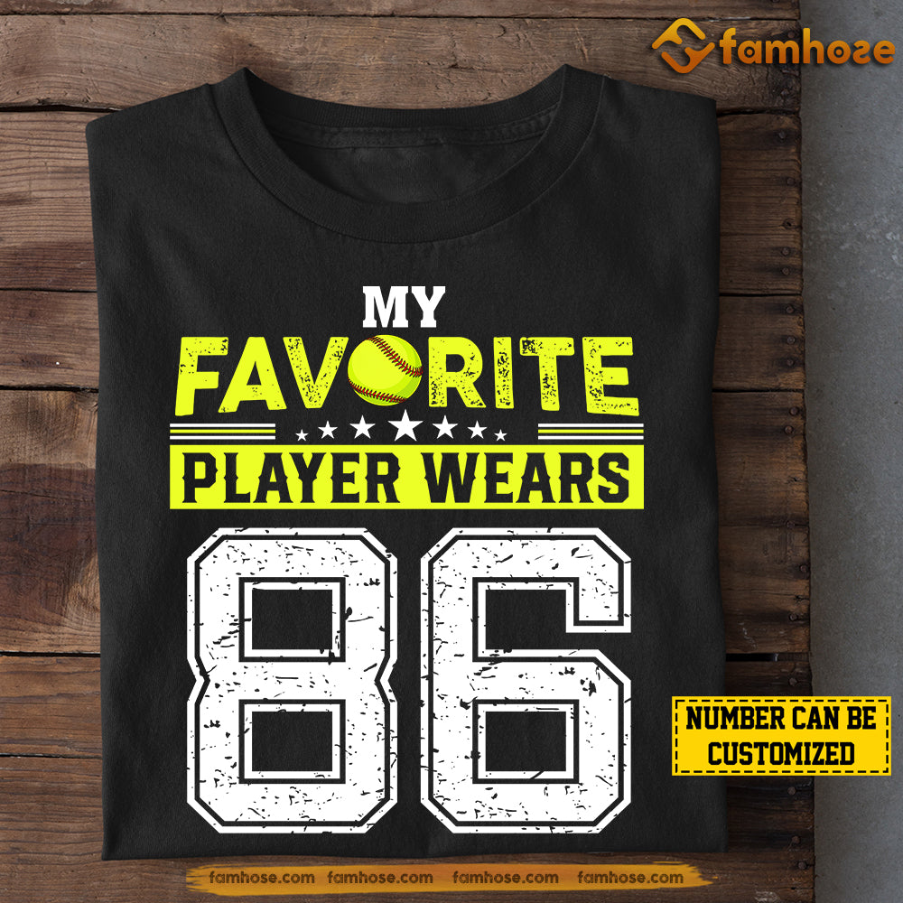 Personalized Softball T-shirt, My Favorite Player Wears Tee Gift For Softball Lovers