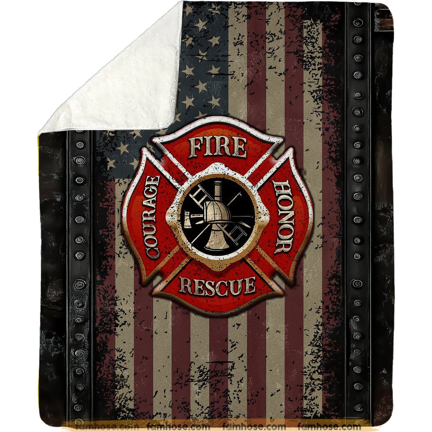 Firefighter Fleece Blanket, Firefighter Honor Woven Blanket, Cool Sherpa Blanket Gift For Fireman, Firefighter Lovers
