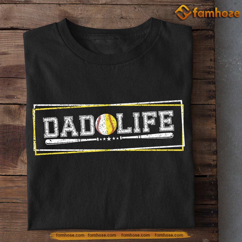 Softball & Baseball Dad T-shirt, Dad Life Sport Tees Father's Day Gift For Softball Lovers, Baseball Lovers