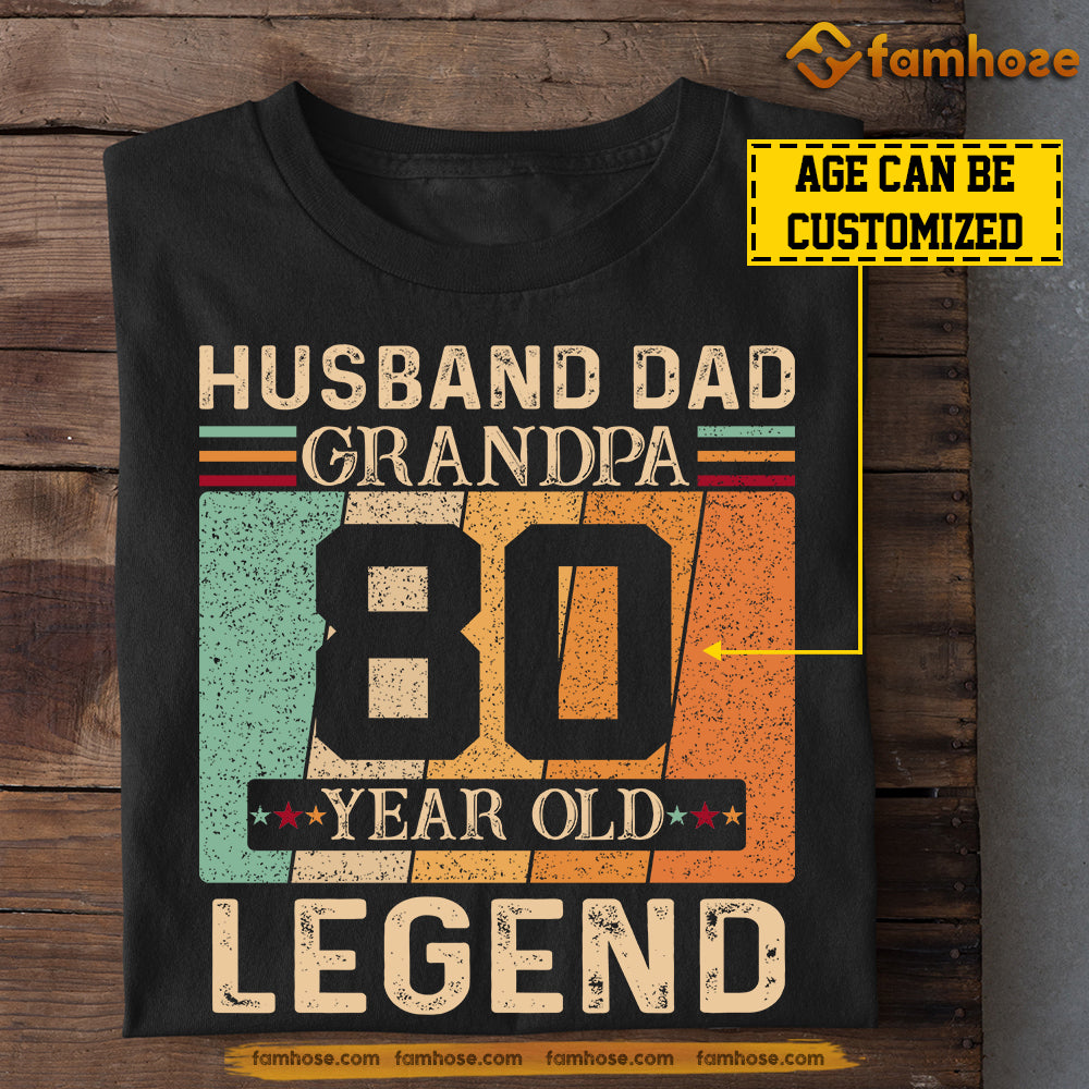 Vintage Personalized Grandpa Dad T-shirt, Husband Dad Grandpa Legend Tees Gift For Grandpa