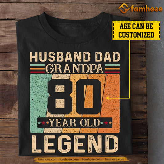 Vintage Personalized Grandpa Dad T-shirt, Husband Dad Grandpa Legend Tees Gift For Grandpa