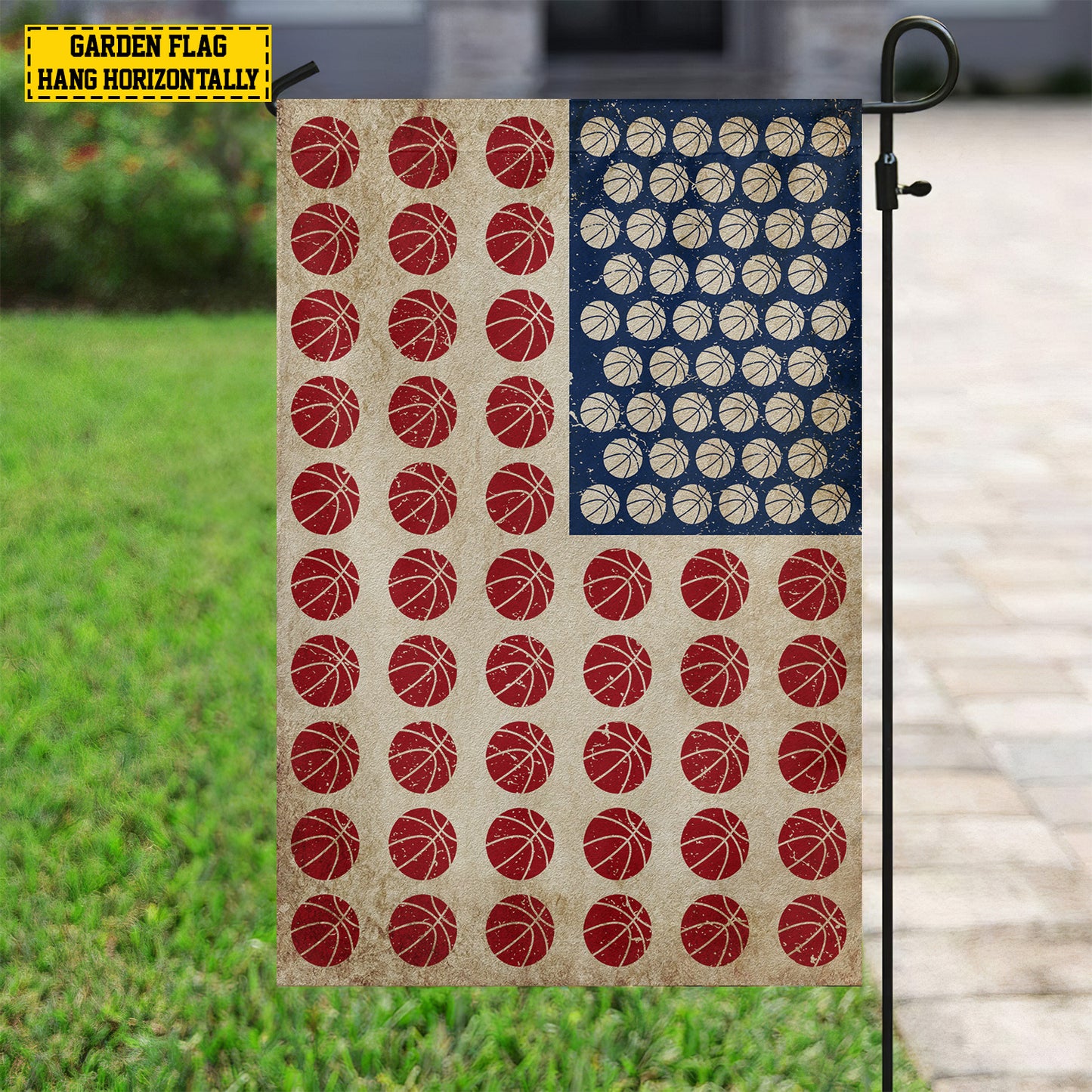 July 4th Basketball American Garden Flag House Flag, Independence Day Patriotic Basketball USA Yard Flag Gift For Basketball Lovers