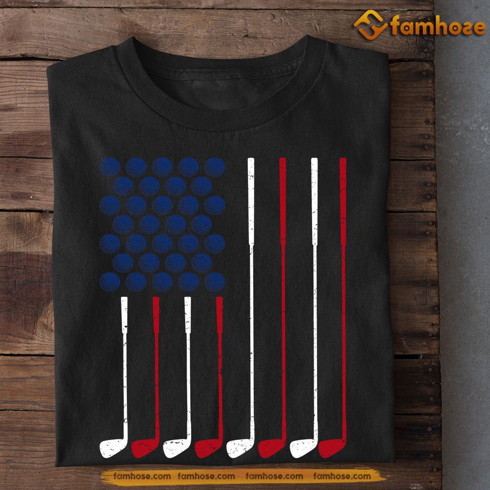 Golf July 4th T-shirt, American Flag Made Of Golf Sport Tees Gift For Golf Lovers