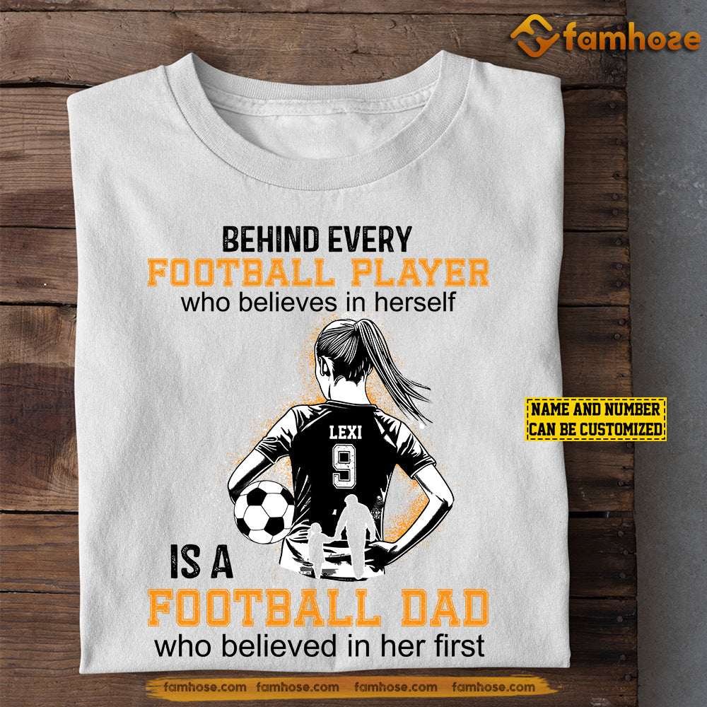 Personalized Football Dad Daughter T-shirt, Gift For Football Lovers