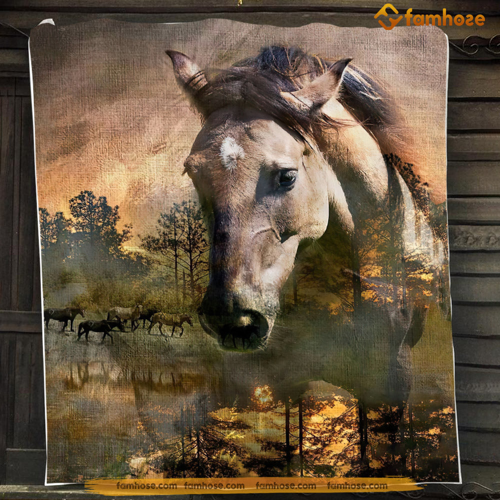 Horse Blanket, Look At My Eyes Fleece Blanket - Sherpa Blanket Gift For Horse Lover