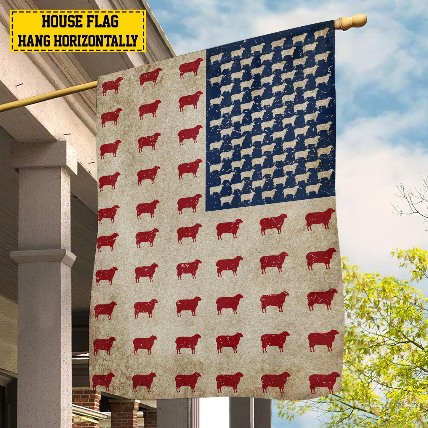 July 4th Sheep American Garden Flag & House Flag, Independence Day Patriotic Sheep USA Yard Flag Gift For Sheep Lovers, Farmers