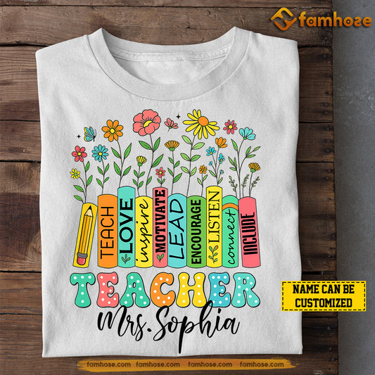 Personalized Teacher T-shirt, Teacher Book Tees Gift For Teacher Lovers