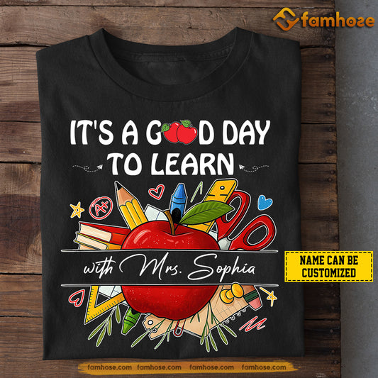 Vintage Personalized Teacher T-shirt, It's A Good Day To Learn Tees Gift For Teacher Lovers