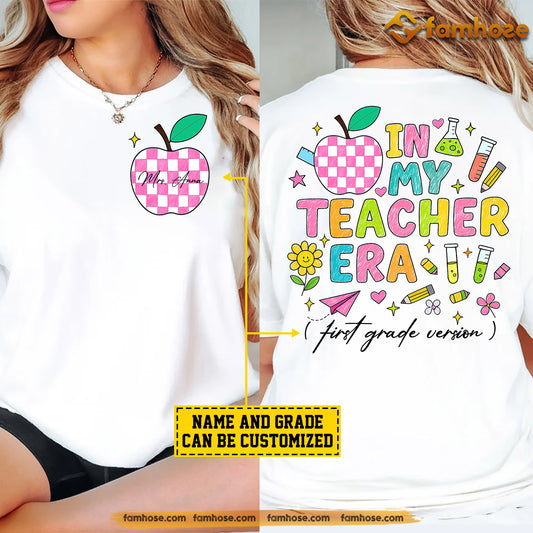 Personalized Teacher Two-sided T-shirt, In My Teacher Era Tee Gift For Teacher Lovers