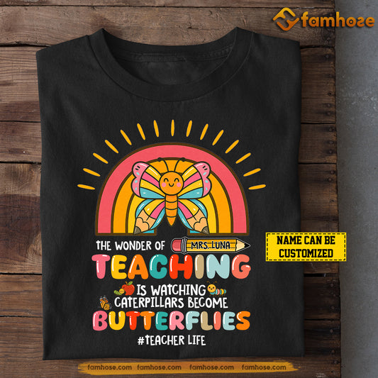 Personalized Teacher T-shirt, The Wonder Of Teaching Tees Gift For Teacher Lovers