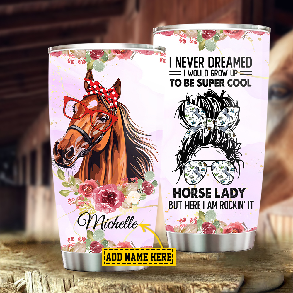 Horse Lovers Custom Wine Tumbler A Woman Cannot Survive On Wine Alone  Personalized Gift