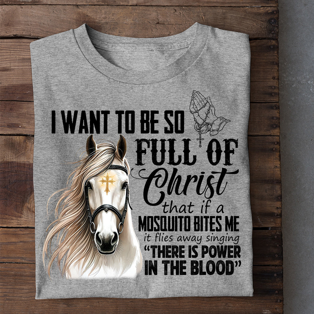 Funny Horse Jesus T-shirt, There Is Power In The Blood Tees Gift For Horse Lovers
